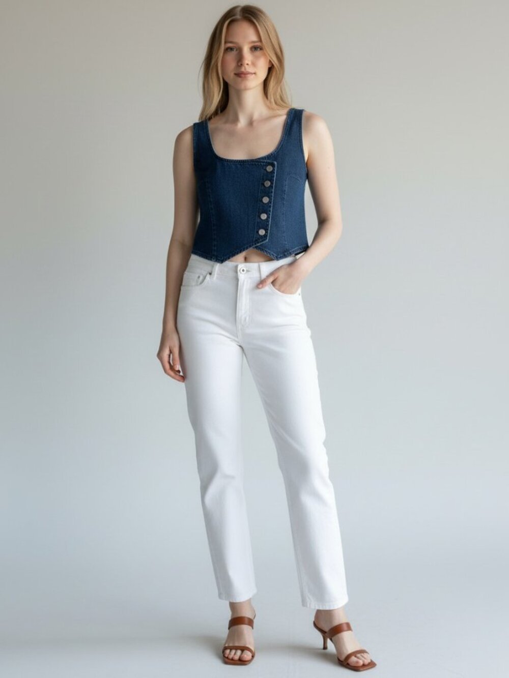 Good American Good Straights High Rise Jeans Pearl White Size 12